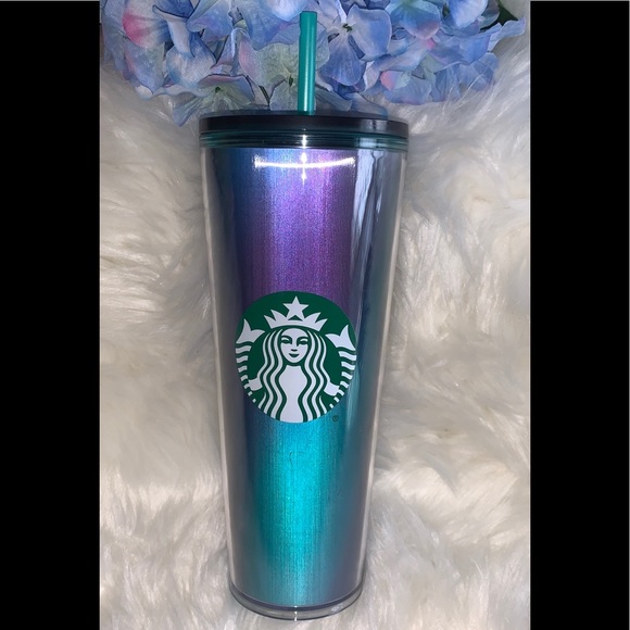 Starbucks 2021 Limited Release Ombre Blue Iridescent Tumbler Cold Cup Venti 24oz - Picture 7 of 15